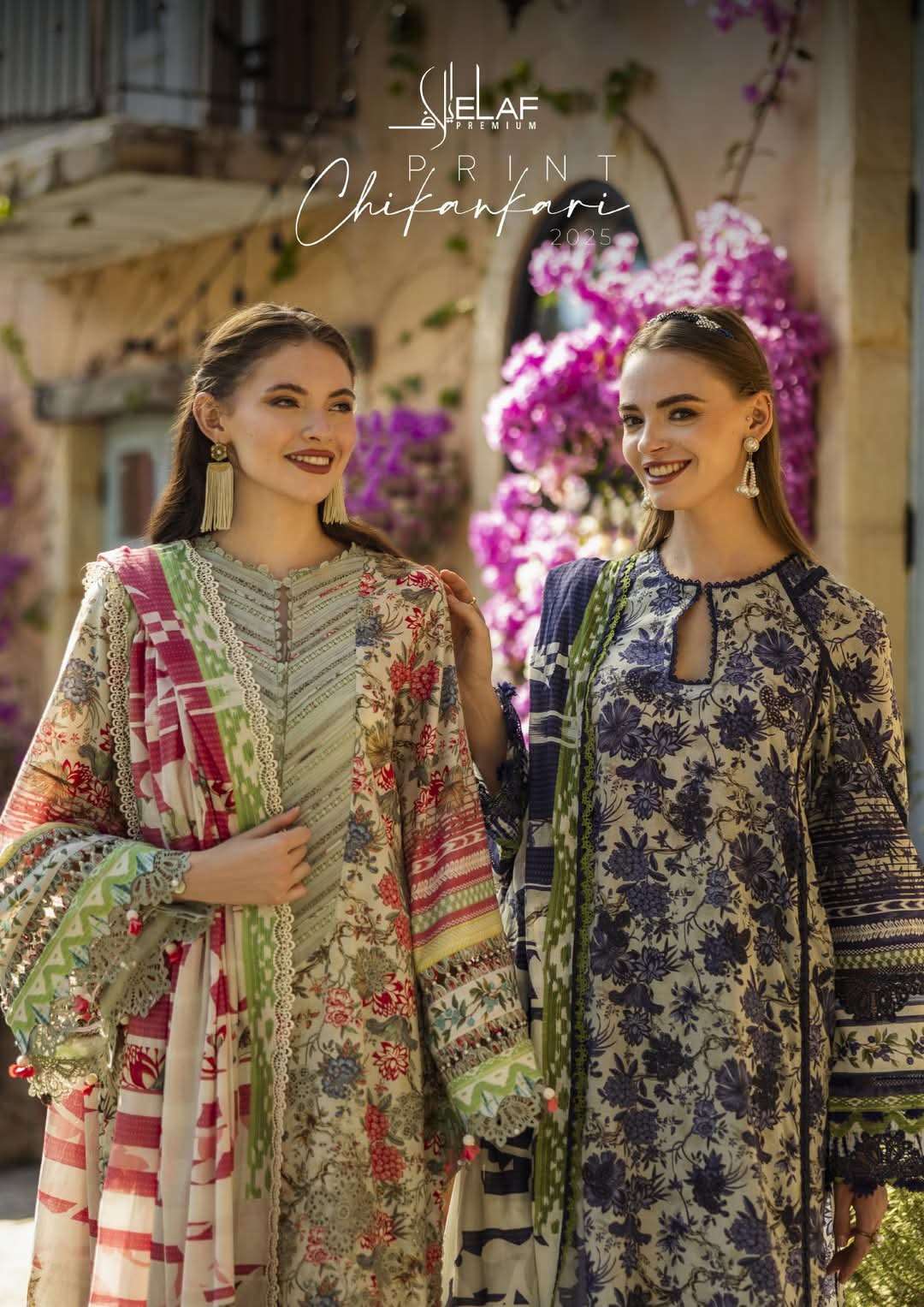 PREMIUM CHIKANKARI DIGITAL PRINTED EMBROIDERED OPEN PIC BY ELAF